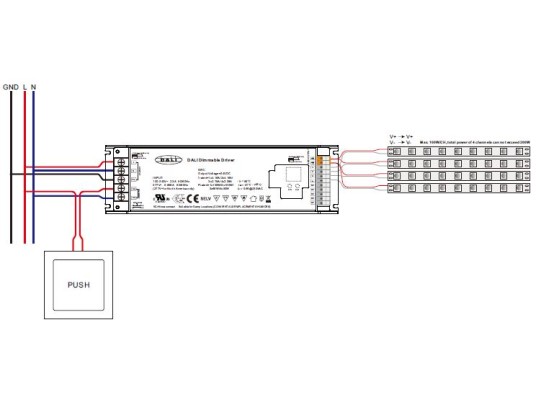 ALIMENTATION DALI DT6-PUSHDIM-100W-4CH-24V