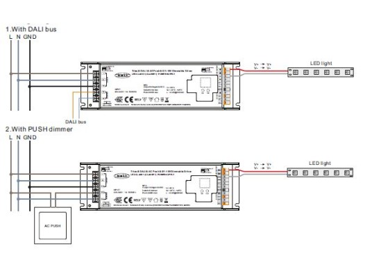 ALIMENTATION TRIAC-DALI-0/10V-PUSH DIM-24V-100W