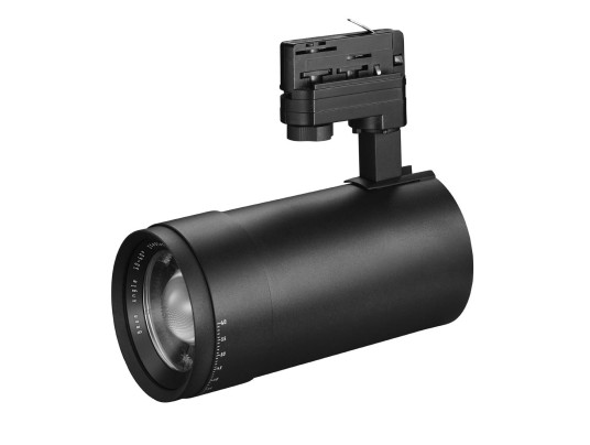 projecteur LED sur rail 3CCT, noir, pour exposition, focale réglable