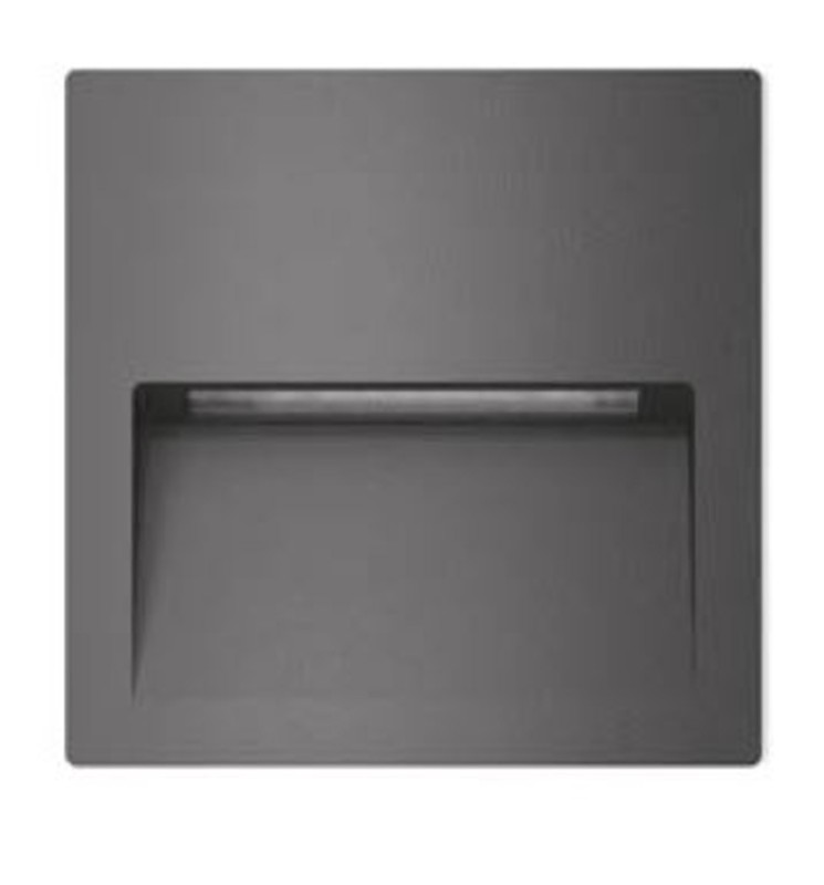 WALL CARRE-ENCASTRE-4W-IP65-3000K-GRIS FONCE