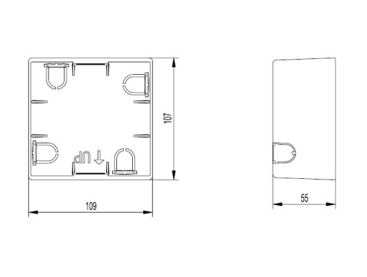 WALL CARRE-ENCASTRE-4W-IP65-3000K-GRIS FONCE