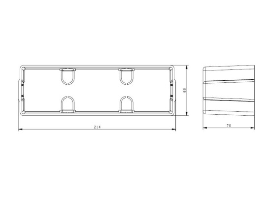 WALL RECTANGLE-ENCASTRE-8W-IP65-3000K-GRIS FONCE