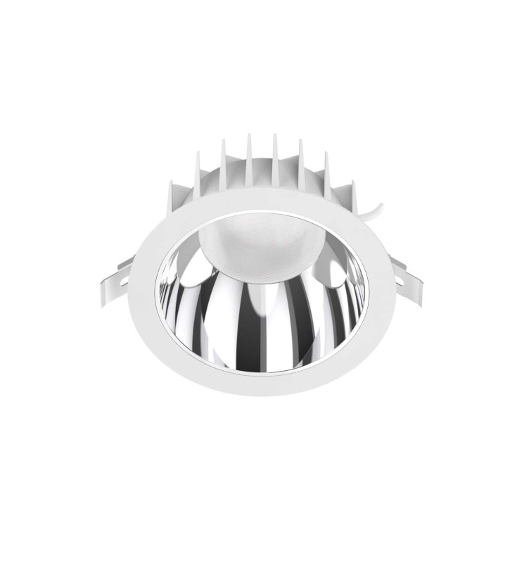 Downlight led 18W, 3CCT, faible éblouissement, réflecteur chrome